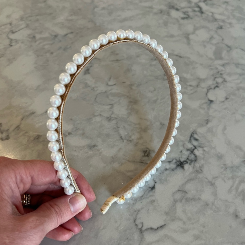 Jennifer Behr Pearl and Silk Wrapped Headband - Women's Fashion Accessory